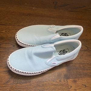 Hardly worn, like new, blue side checkered vans, women’s size 8.5